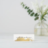Carte De Visite Mini Faux Gold Brossé gris blanc (Debout devant)