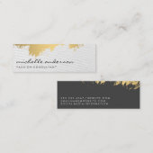 Carte De Visite Mini Faux Gold brossé gris blanc / Texture papier (Devant / Derrière)