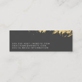 Carte De Visite Mini Faux Gold brossé gris blanc / Texture papier (Dos)