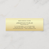 Carte De Visite Mini Faux Gold Elegant Monogramme Modèle moderne (Dos)