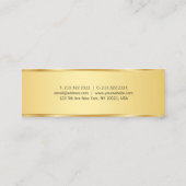 Carte De Visite Mini Faux Gold Elegant Simple Modèle moderne (Dos)