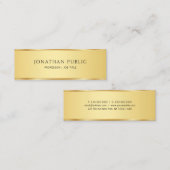 Carte De Visite Mini Faux Gold Elegant Simple Modèle moderne (Devant / Derrière)