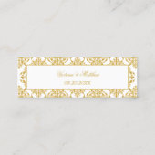 Carte De Visite Mini Faux Gold Floury Détails du Mariage Insérer (Dos)