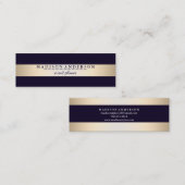 Carte De Visite Mini Faux Gold Foil moderne (Devant / Derrière)