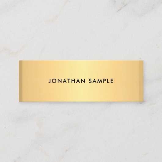Carte De Visite Mini Faux Gold Moderne Simple Modèle Élégant tendance (Devant)