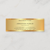 Carte De Visite Mini Faux Gold Monogramme Professionnel Élégant Moderne (Dos)