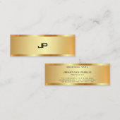 Carte De Visite Mini Faux Gold Monogramme Professionnel Élégant Moderne (Devant / Derrière)