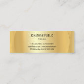 Carte De Visite Mini Faux Gold Professional Modèle moderne (Dos)