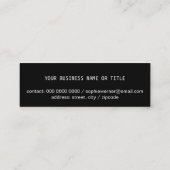 Carte De Visite Mini Faux Gold Stripes sur Elegant Black (Dos)