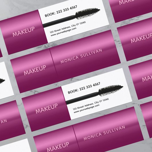 Carte De Visite Mini Faux mascara brush makeup artist