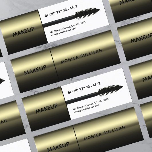 Carte De Visite Mini Faux mascara brush makeup artist