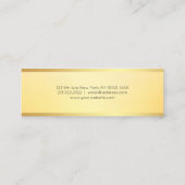 Carte De Visite Mini Faux Or Glamour Moderne Simple Modèle Élégant (Dos)