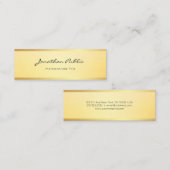 Carte De Visite Mini Faux Or Glamour Moderne Simple Modèle Élégant (Devant / Derrière)
