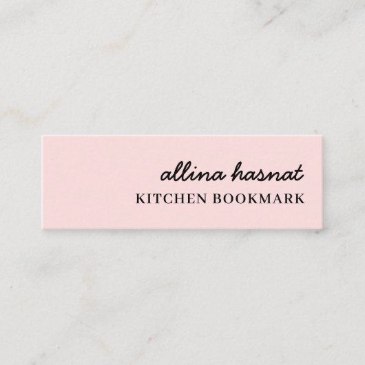 Carte De Visite Mini Favorite Recipe Pink Mini Bookmark Design (Devant)