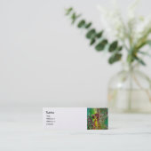 Carte De Visite Mini FÉE VERTE, papier perle, jaune argent or (Debout devant)