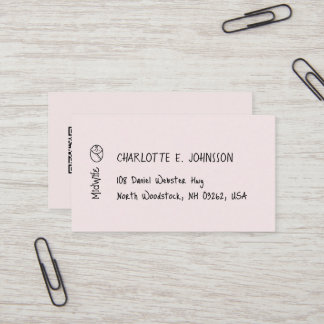 Carte De Visite Mini-femme écriture dessinée bébé minimaliste