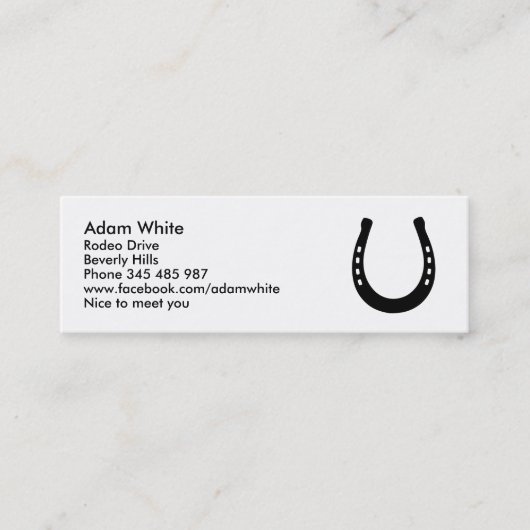 Carte De Visite Mini Fer à cheval (Devant)