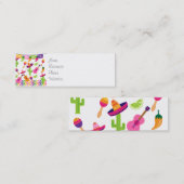 Carte De Visite Mini Fête mexicaine Sombrero Saguaro Peppers à la chaux (Devant / Derrière)