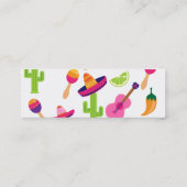 Carte De Visite Mini Fête mexicaine Sombrero Saguaro Peppers à la chaux (Dos)