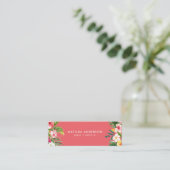 Carte De Visite Mini Feuillage moderne floral rose botanique tropical (Debout devant)