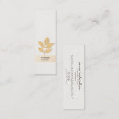 Carte De Visite Mini Feuille botanique moderne élégant gris simple rust (Devant / Derrière)