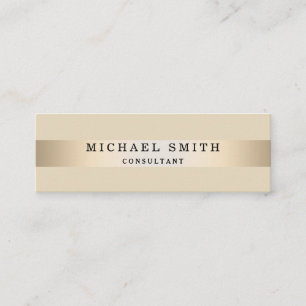 Carte De Visite Mini Feuille d'or élégante moderne de Faux barrée