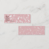 Carte De Visite Mini Feuille rose - maigre (Devant / Derrière)