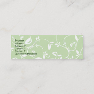Carte De Visite Mini Feuille vert - maigre
