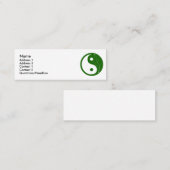Carte De Visite Mini Feuille verte Yin Yang (Devant / Derrière)