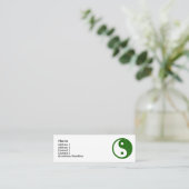 Carte De Visite Mini Feuille verte Yin Yang (Debout devant)