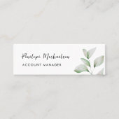 Carte De Visite Mini Feuilles botaniques simples avec un joli script (Devant)