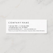 Carte De Visite Mini Fidélité noire et blanche de typographie simple (Dos)