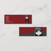 Carte De Visite Mini Fille foncée - maigre (Devant / Derrière)