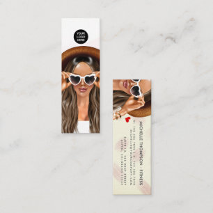 Carte De Visite Mini Fille instructrice de fitness afro branchée entrep