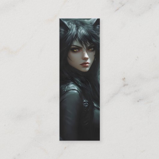 Carte De Visite Mini Fille Wolf Anime (Devant)