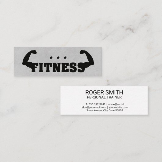 Carte De Visite Mini Fitness Flex | Formateur personnel (Devant / Derrière)