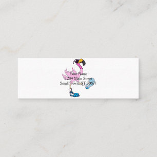 Carte De Visite Mini Flamant rose drôle avec lunettes de soleil   chois