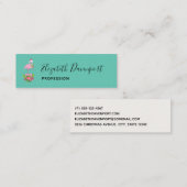 Carte De Visite Mini Flamant rose rose à Santa Hat Noël Whimsical (Devant / Derrière)