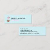 Carte De Visite Mini Flamant rose rose en Santa Hat avec Sucre de canne (Devant / Derrière)