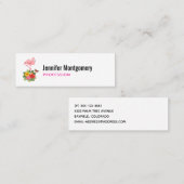 Carte De Visite Mini Flamant rose rose & Hibiscus Tropical Fancy (Devant / Derrière)