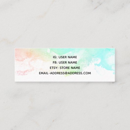 Carte De Visite Mini Flèches Abstraites vert et bleu (Dos)