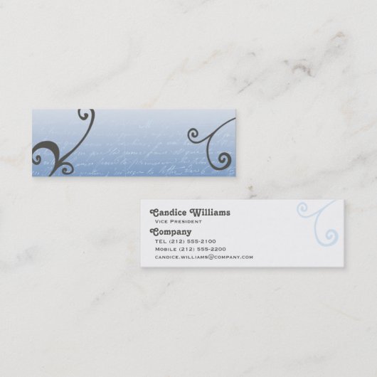 Carte De Visite Mini Flèches et Modèle de script (Devant / Derrière)