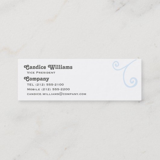 Carte De Visite Mini Flèches et Modèle de script (Dos)