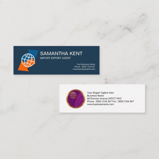 Carte De Visite Mini Flèches logistiques d'importations-exportations (Devant / Derrière)