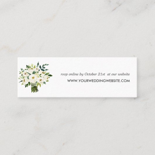 Carte De Visite Mini Fleur blanche | Site Mariage Bouquet (Devant)