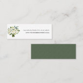 Carte De Visite Mini Fleur blanche | Site Mariage Bouquet (Devant / Derrière)