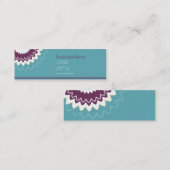 Carte De Visite Mini Fleur de floraison - pourpre, Teal, vert (Devant / Derrière)