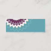 Carte De Visite Mini Fleur de floraison - pourpre, Teal, vert (Dos)
