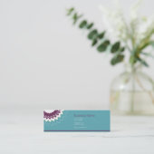 Carte De Visite Mini Fleur de floraison - pourpre, Teal, vert (Debout devant)