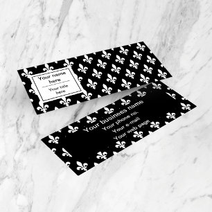 Carte De Visite Mini Fleur de Lis Motif, française, royale, blanche